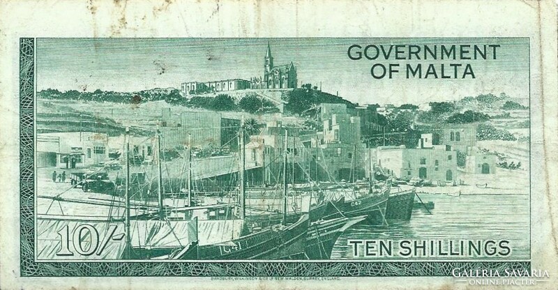 10 schilling shillings 1963 (1949) Málta Nagyon ritka