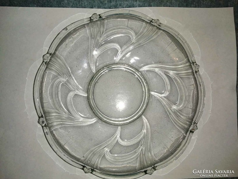 Retro glass bowl, offering, center of the table 25.5 cm (a11)