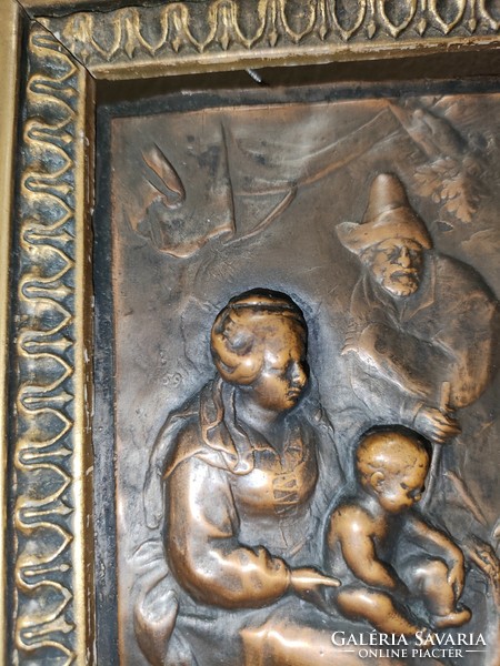 B 1659 jelöléssel bronz falikép, csodálatos keretben