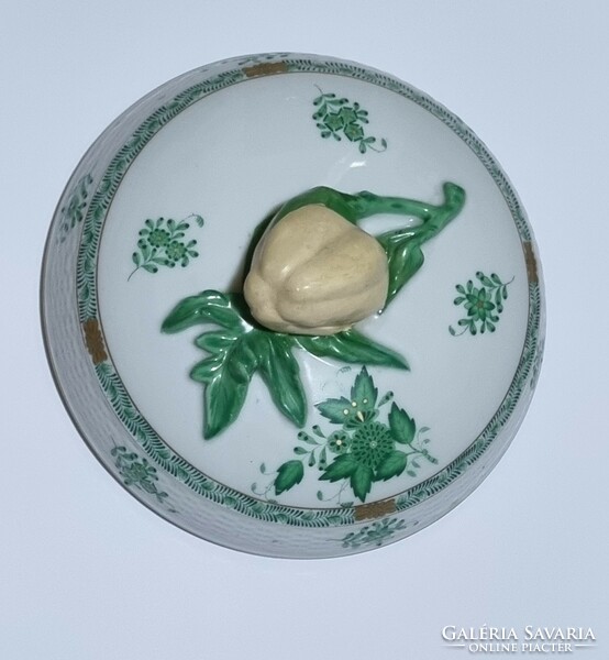 Eredeti Herendi porcelán zöld apponyi mintás