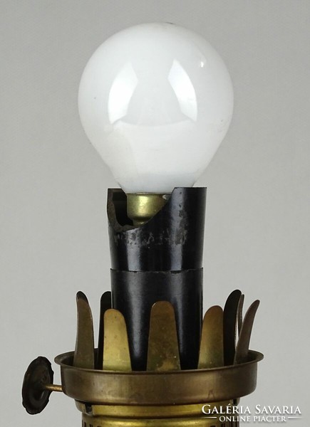 1Q765 Régi bordó csiszoltüveg asztali lámpa 38 cm