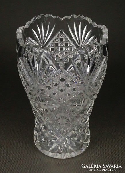 1Q812 Öblös csiszolt üveg váza 17 cm