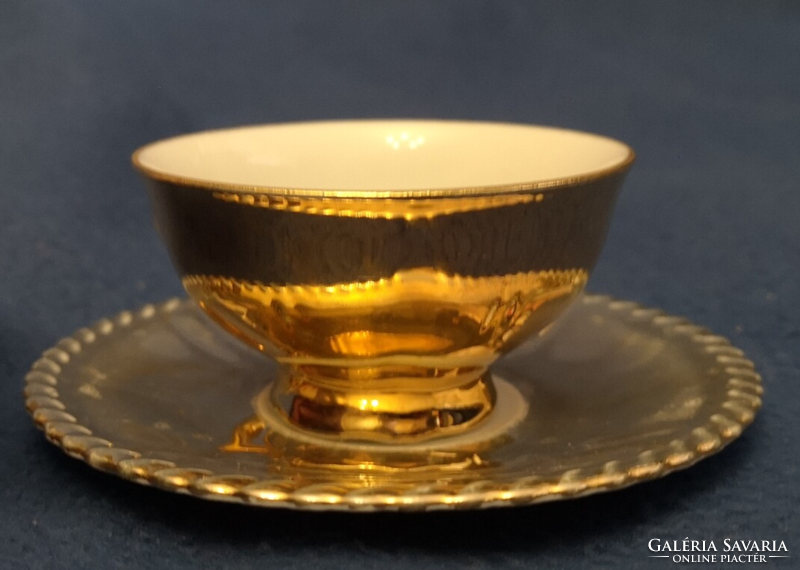 Gold-plated Bavarian coffee cup + base ( barenhöhle )