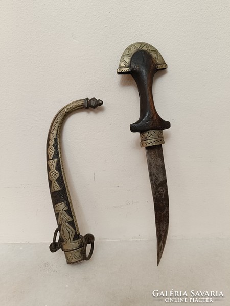 Antique Jambiya Arabic Persian Syria Morocco Berber dagger metal inlay copper knife weapon xix. - Xx. No. 729