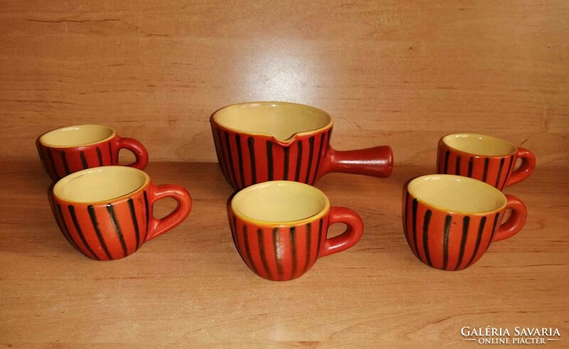 Tófej artisan ceramic pourer with 5 coffee cups (29/d)