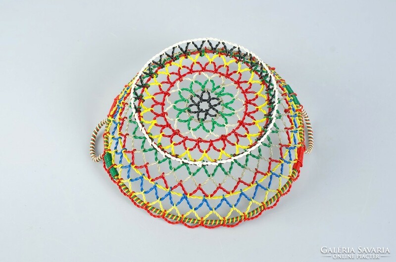 Wire-woven colorful bread basket retro