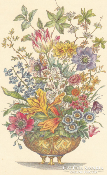 H:158 Szép Virágos Szétnyíthatós Üdvözlő képeslap