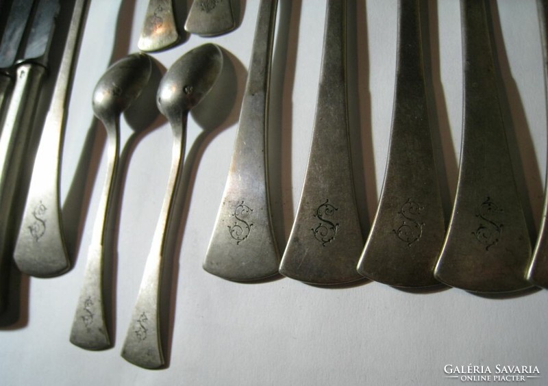 Anik silver cutlery with monogram marking