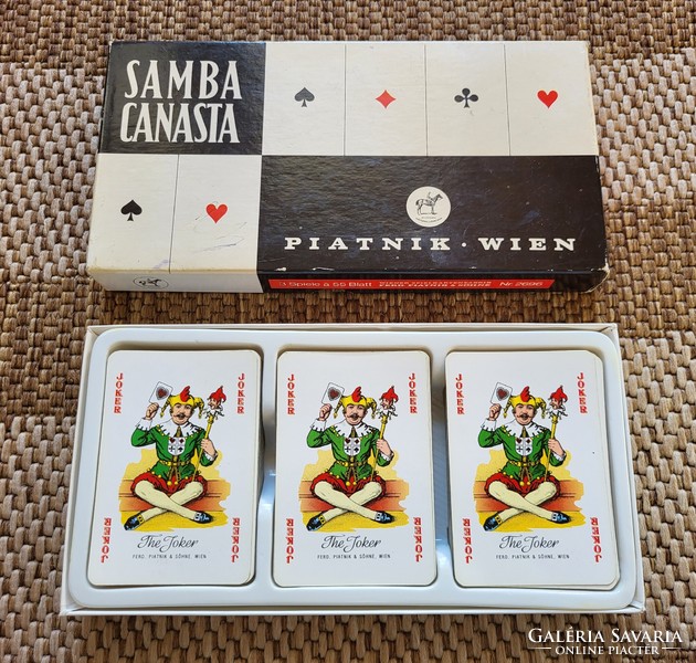 Samba Canasta PIATNIK Wien Ferd.Piatnik & Söhne franciakártya kártyapakli kártya dobozában