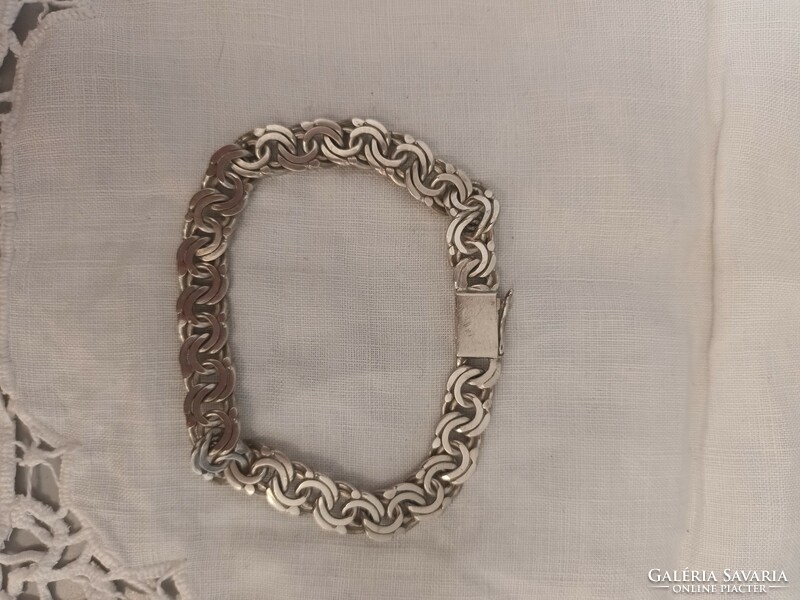 Old handmade silver bracelet for sale, Garibaldi style!