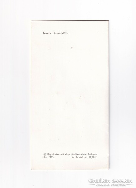 H:158 Szétnyíthatós Üdvözlő képeslap "képzőművészeti alap" Réz vagy bronz  dombornyomattal