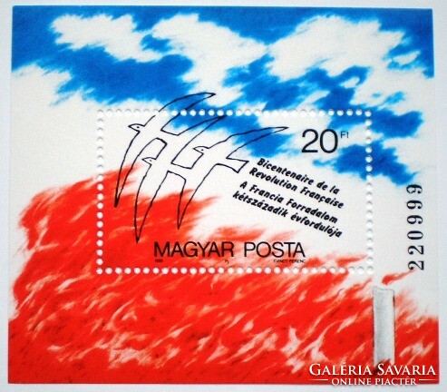 B203 / 1989 Francia Forradalom blokk postatiszta