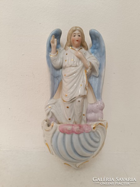 Antique holy water holder No. 20 Biscuits porcelain Christian guardian angel angel holy water holder 735