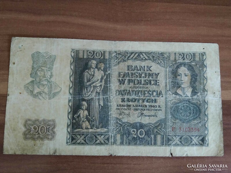 20 Zloty Lengyelország, 1940