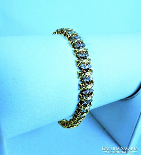 Dazzling, 10k gold bracelet, studded with 96 diamonds!!!