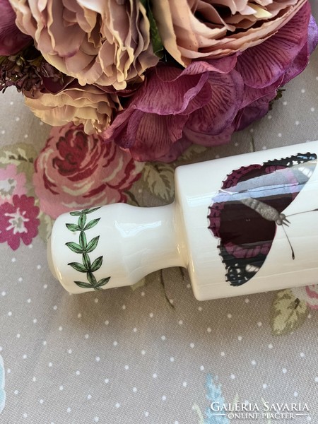 RITKA! Mesés vintage Portmeirion Botanic Garden porcelán nyújtófa, sodrófa lepkékkel, virágokkal
