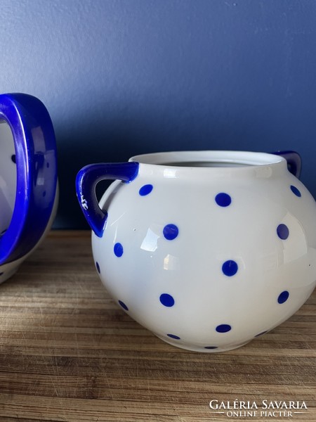 Rare art deco Zsolnay tea service with blue dots