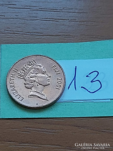 Fiji Fiji Islands 2 cents 2001 palm leaf, ii. Queen Elizabeth, zinc with copper coating 13
