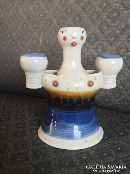 Éva Vígh ceramics, candle holder, wall decoration, table decoration, female figure