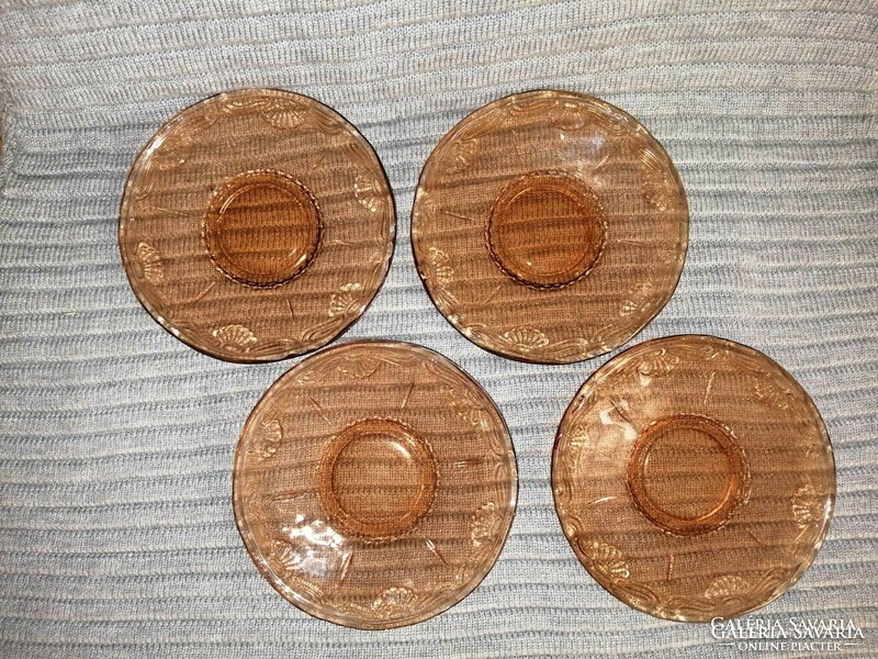 Antique amber glass plates 4 pcs (a2)