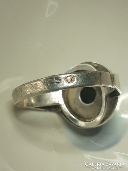 Jade köves régi ezüst gyűrű - 55- ös méret