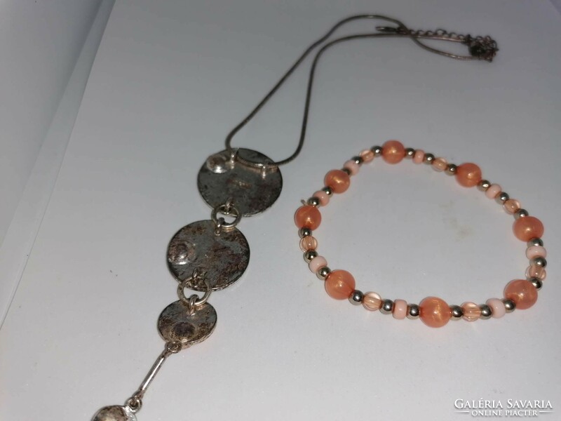 Piligrin marked necklace with 4 pendants (oxidized) + gift bracelet