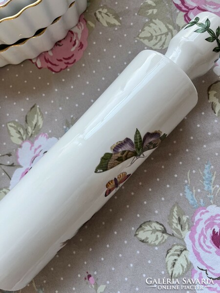 Rare! Fabulous vintage portmeirion botanic garden porcelain stretching tree, rolling pin with butterflies and flowers