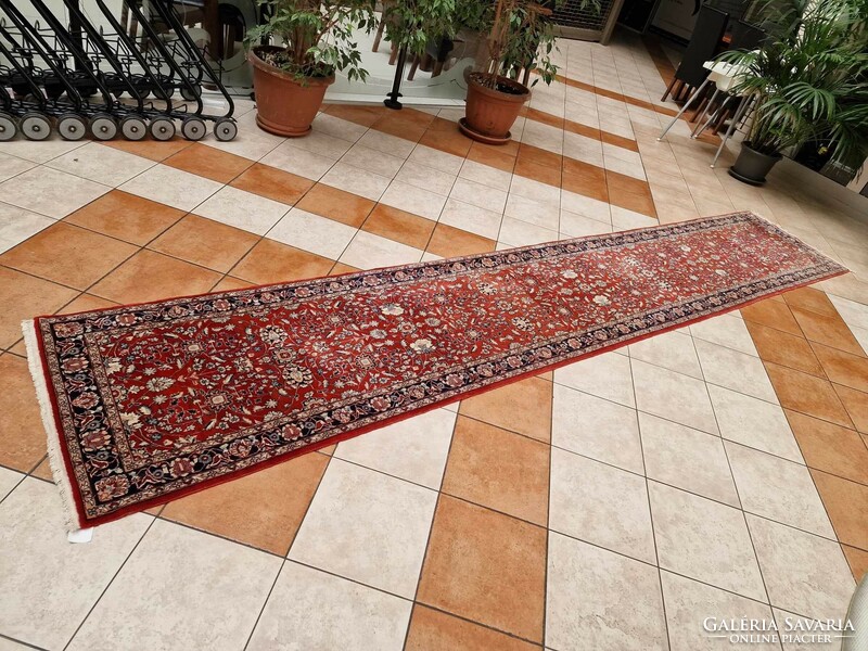 Tabriz extra long 80x455 hand knotted wool persian running rug bfz590