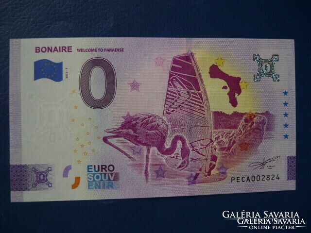 Netherlands 0 euro 2022 bonaire flamingo turtle surf! Rare commemorative paper money! Ouch!
