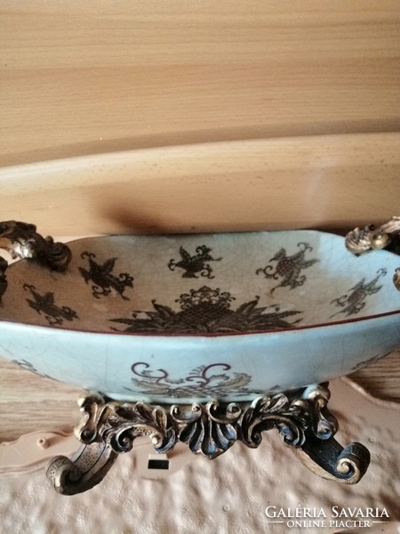 Antique table centerpiece with a beautiful patterned base