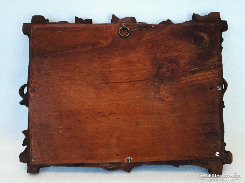 Antique Dutch ship painting in a carved wood frame, 19th century.