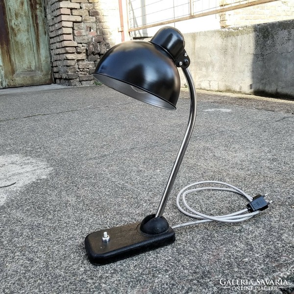 Bauhaus - art deco table lamp renovated - christian dell - koranda (black - chrome)