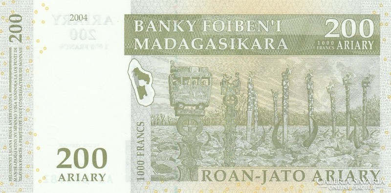 Madagascar 200 ariary, 2004, unc banknote