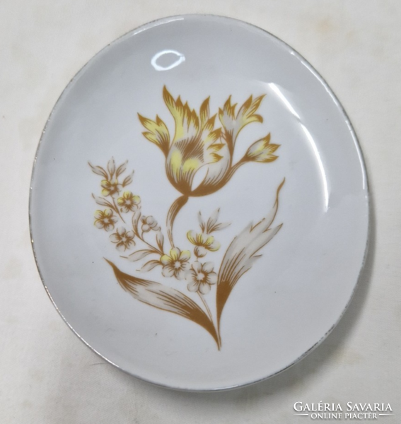 Hollóháza porcelain flower pattern bowls or trays are sold together in perfect condition