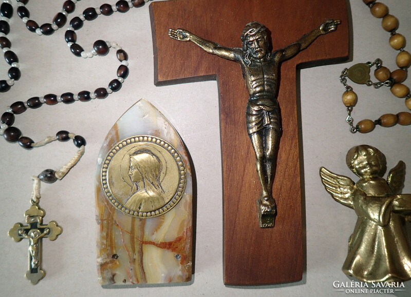 Religious package: wooden cross crucifix corpus corpus jesus rosary prayer rosary angel desktop icon