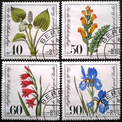 Bb650-3p / Germany - berlin 1981 endangered plants stamp set stamped