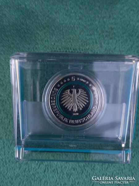 Germany 5 euros 2019 aunc-pp 5 pcs in original unopened capsule bicolor!