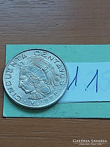 MEXIKÓ MEXICO 50 CENTAVOS 1980 Réz-nikkel, Cuauhtémoc (azték uralkodó)  11