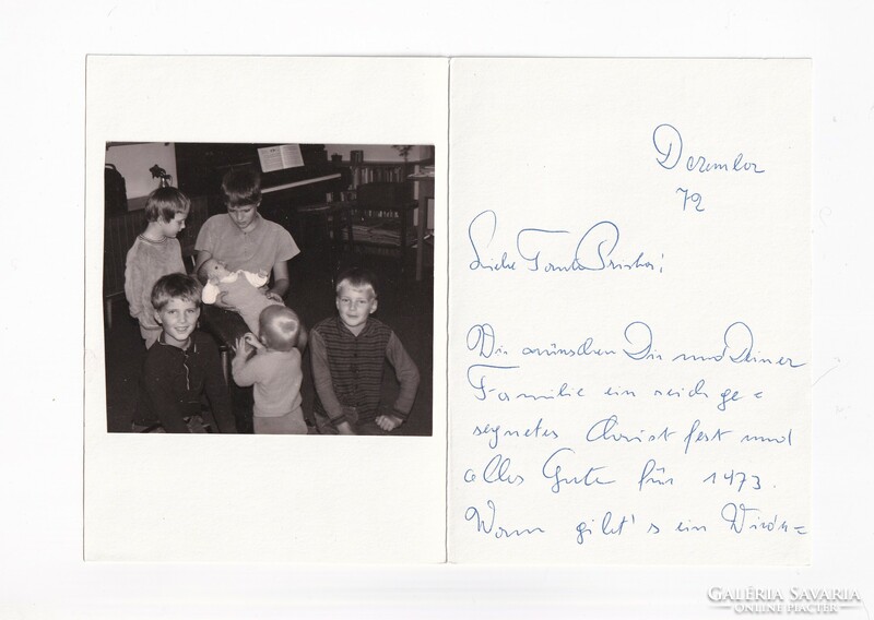 H:158 Szétnyítható Üdvözlő képeslap 1973 "Belül családi fotóval"