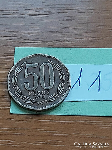 Chile 50 pesos 1982 aluminum bronze, Bernardo O'Higgins, 11