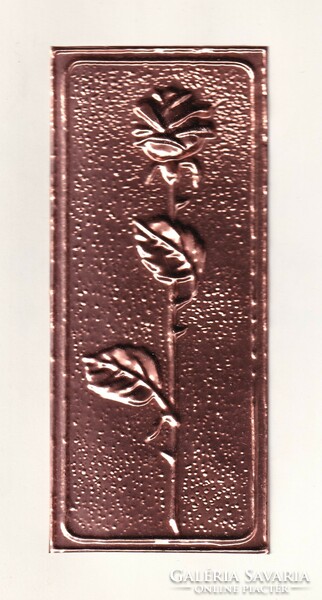 H:158 Szétnyíthatós Üdvözlő képeslap " Réz vagy bronz  dombornyomattal"
