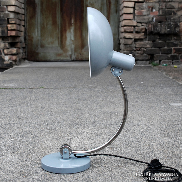 Bauhaus asztali lámpa felújítva - Christian Dell - Koranda /szürke- nikkel/