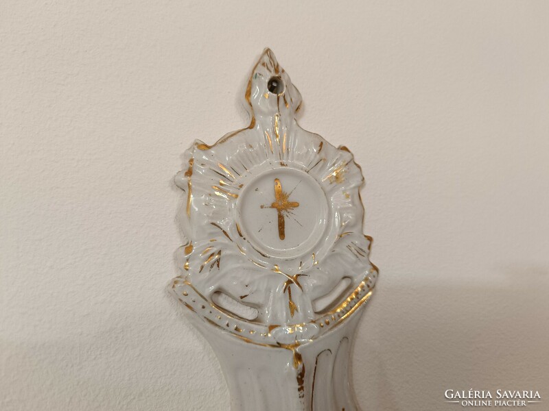 Antique holy water holder 19th century porcelain Christian Catholic wall holy water holder 730 8472