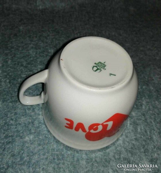 Porcelain tea, cappuccino cup, mug with Love inscription (a12)