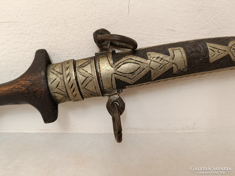 Antik Jambiya arab perzsa Szíria Marokkó berber tőr fém rátétes réz kés fegyver XIX. - XX. sz. 729