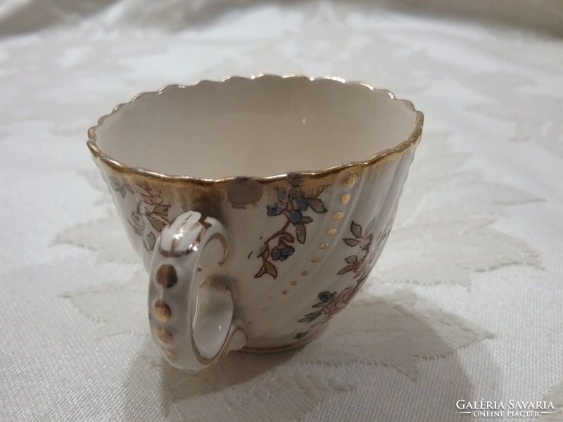 Sarreguemines louis mocha cup, damaged 4 cm x 6.5 cm