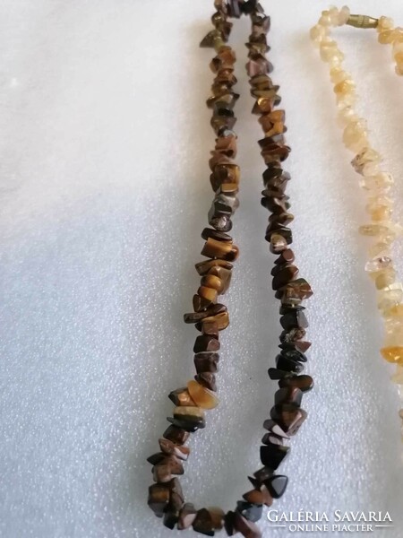 3 necklaces with mineral beads + 1 bracelet with mineral beads