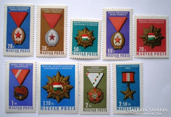 S2266-74 / 1966 A Magyar Népköztársaság Polgári Kitüntetései bélyegsor postatiszta