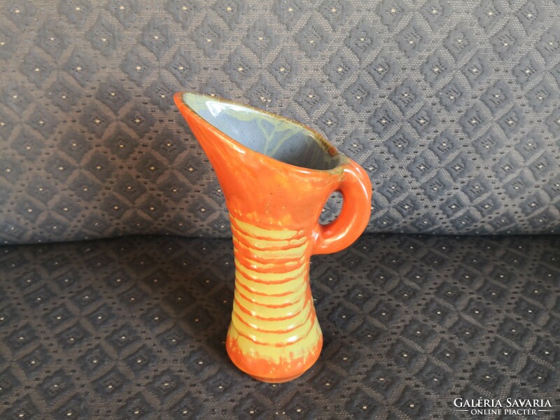 Gorka gauze trickled glazed vase with handles