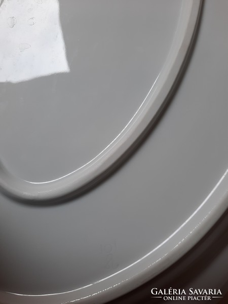 Nagy fehér Herendi porcelán húsos kínáló tál